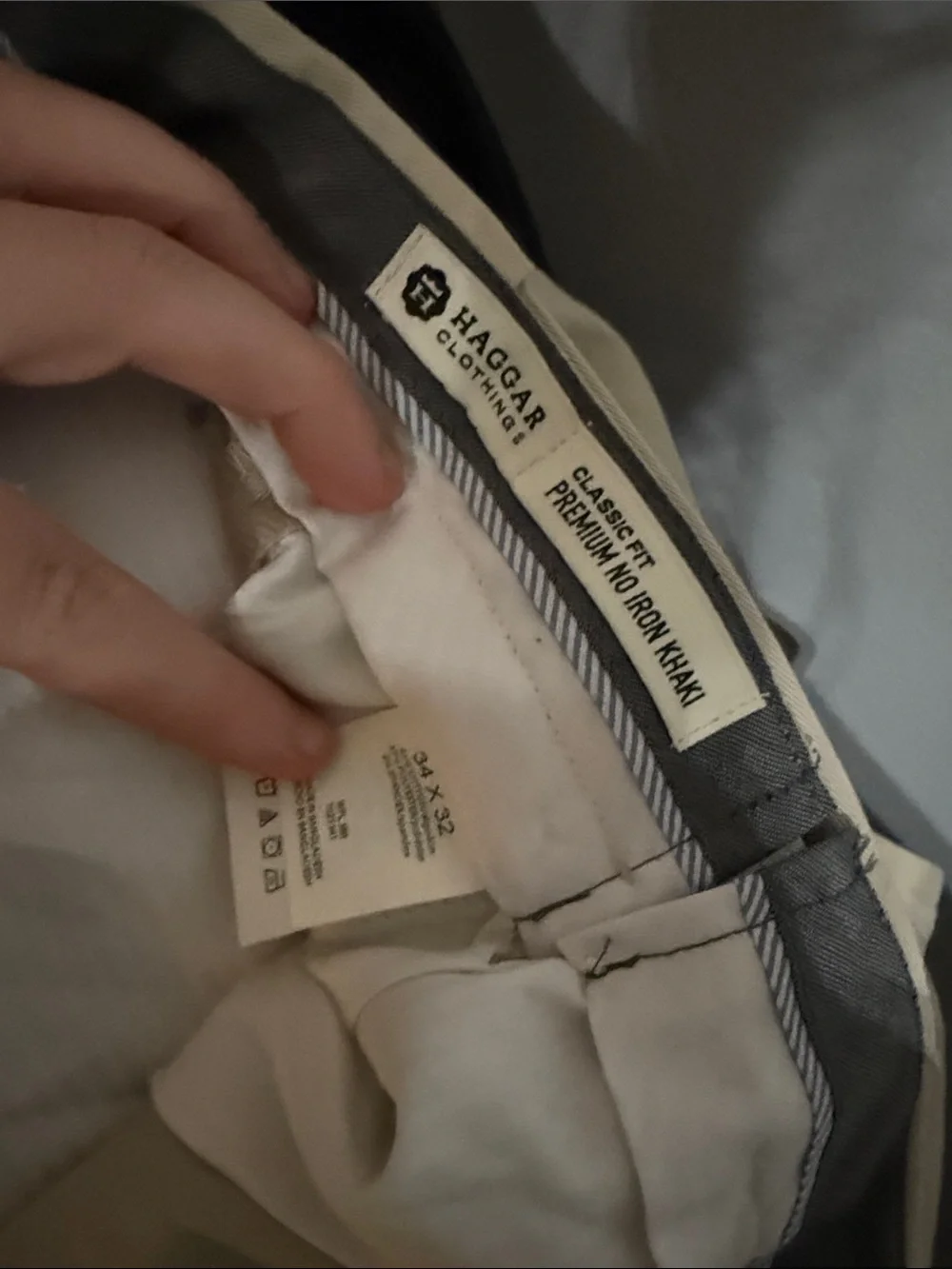 Haggar Men's Cream Chinos